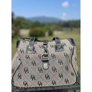Dooney & Bourke Signature Blue Canvas Double Handle Tote